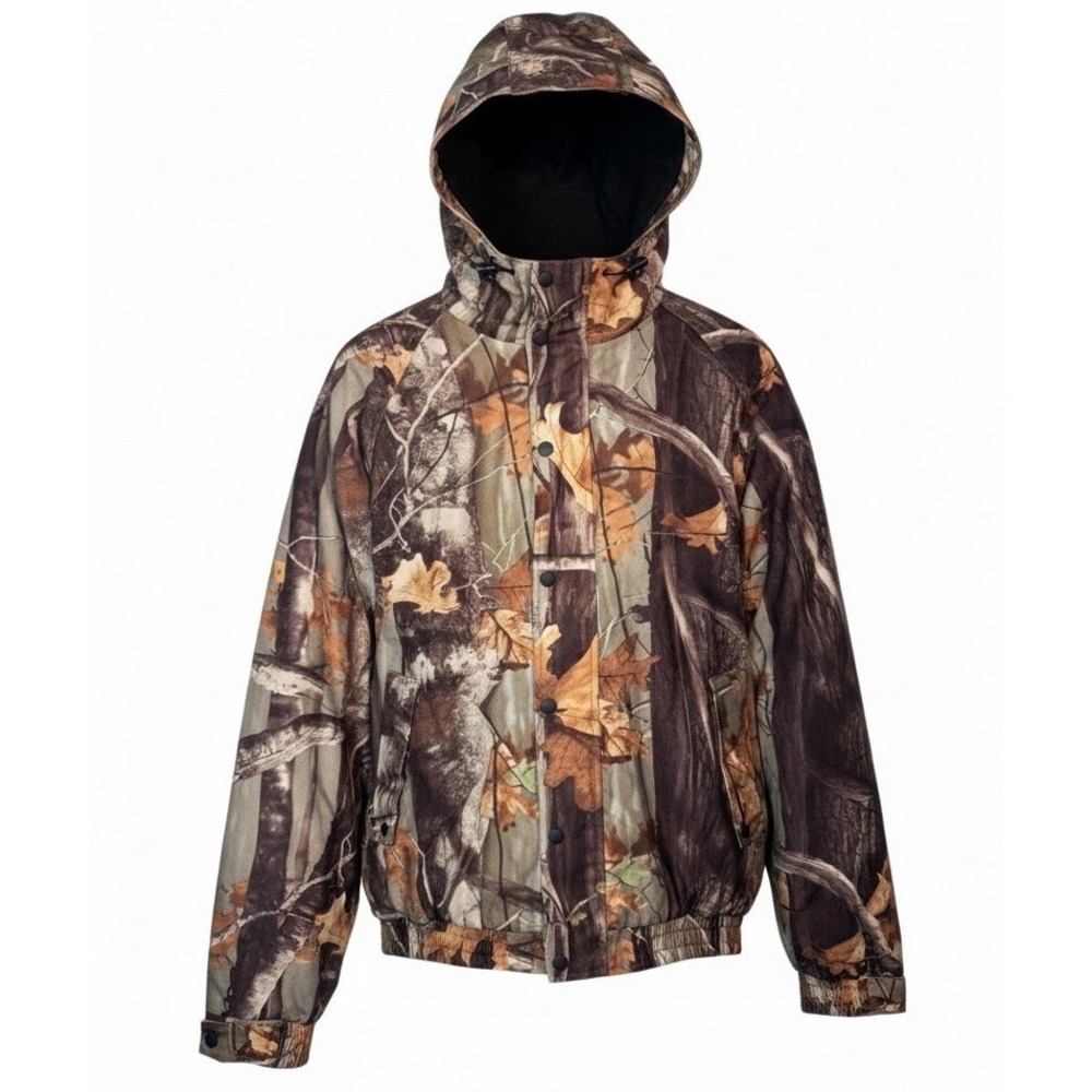 Camo Fleece Lined Full Zip Hooded Jacket Mens Jacket XL/XXL Outdoors Hunting